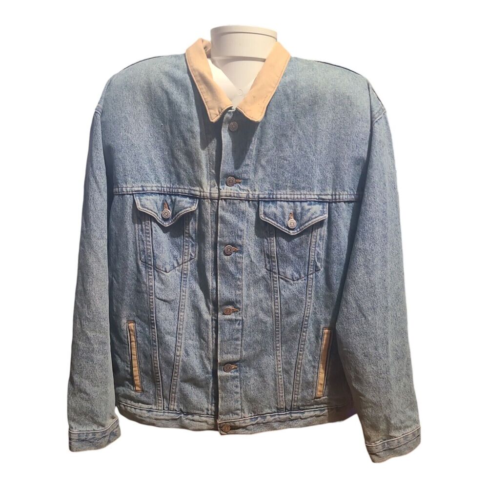 Vtg. 1991 Arizona Jean Co. Denim Jacket Mens XL Made In USA Rugged Distressed